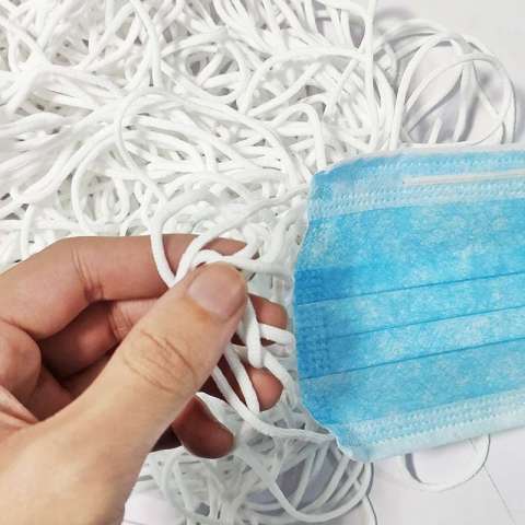 White Elastic Bands Ear Loop String Round Flat Cord Medical Earloop Disposable Surgical Face Mask Raw Material